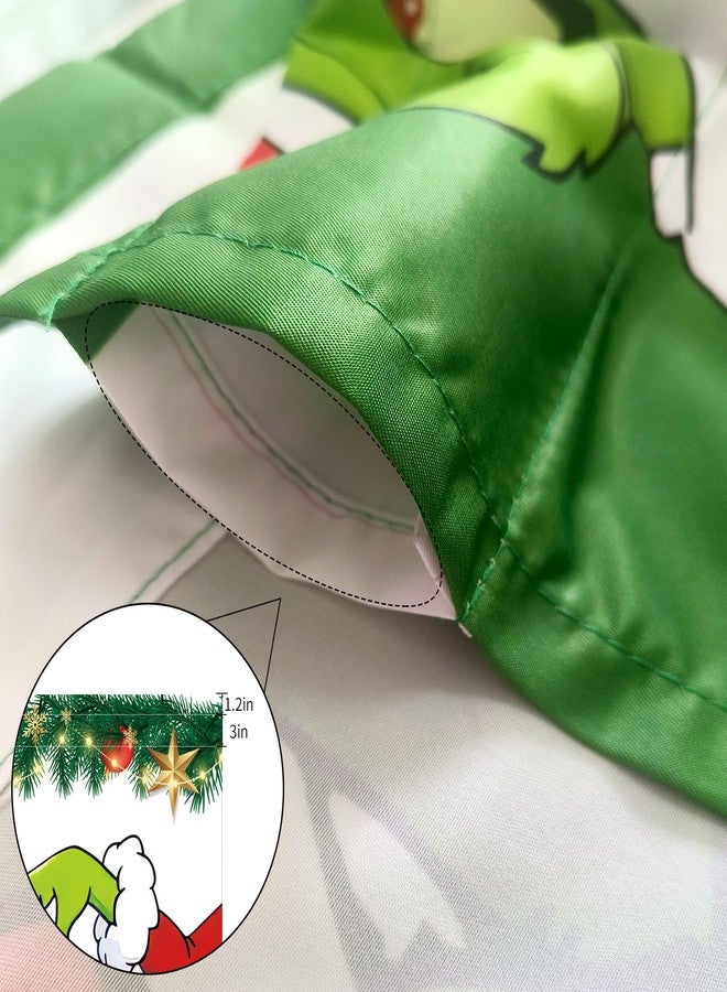 SUNWISHA Christmas Curtain Valances Set 52x18'' - Designed with Playful Green Monster Holiday Inspired Character Decorations - Holiday Style Decorations for Kitchens, Bathrooms,Winter Homes, White - Image 5